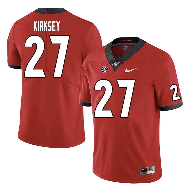Men #27 Austin Kirksey Georgia Bulldogs College Football Jerseys Sale-Red